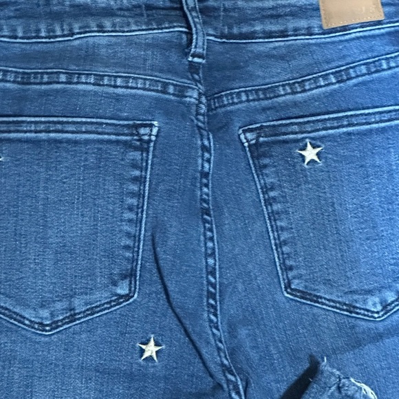 Judy Blue Flare Wide Leg Blue Jeans with Star Pattern Size 3/26 Very Stylish!! - Picture 5 of 12